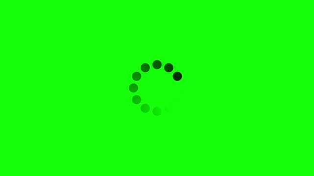 Spinning loading circle dotted progress animation. Buffering wait indicator user interface feedback. Circular loader icon animation loop. Loading and buffering icon animation. spinning waiting