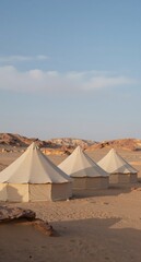 Desert Glamping Tents at Sunset Luxury Camping in the Sahara