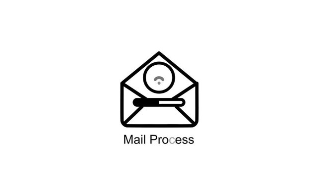 Email Process Line Icon Animation