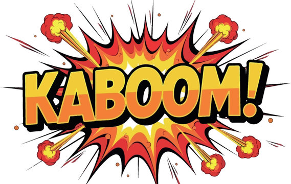 Vibrant explosion with the word kaboom!