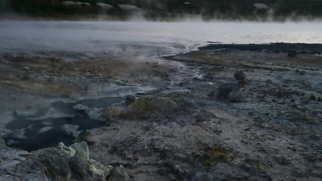 Witness the incredible geothermal activity at the solfatara field on Kunashir Island in the Kuril Islands. Geysers erupt steam, and volcanic landscapes captivate nature enthusiasts.