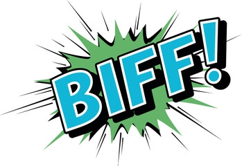 Expressive comic biff explosion in bold colors