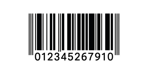 Black and White Barcode with Numbers Isolated Design