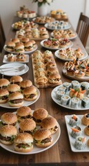 Extensive Buffet Table with Diverse Food Selection for Event