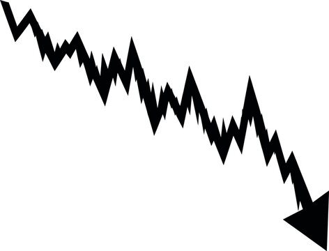 Graphical representation of declining trend line