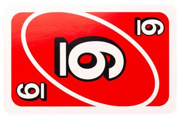 card play kid six color red isolated on white background