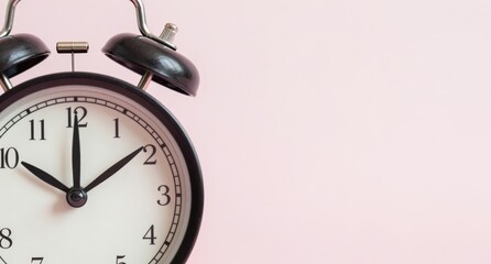Naklejka premium Vintage Alarm Clock Showing Two O Clock Time Management Concept