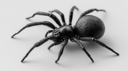 Black spider insect icon on a white background, simple Halloween-themed design for spooky decorations and festive graphics.