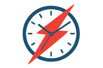 Minimal white blue clock key red visual cool design bold soft vector