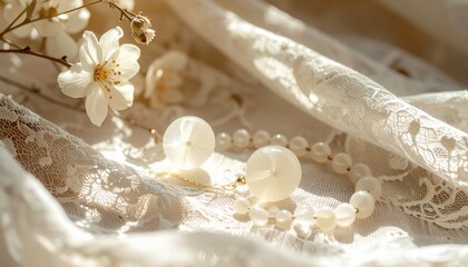 Unfertiger Vintage-Schmuck mit Rosenperlen