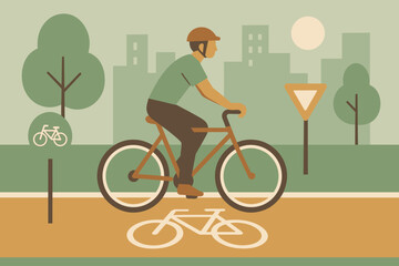 Cyrillic cyclist icon labels vector speech no urban style emojis eco friendly