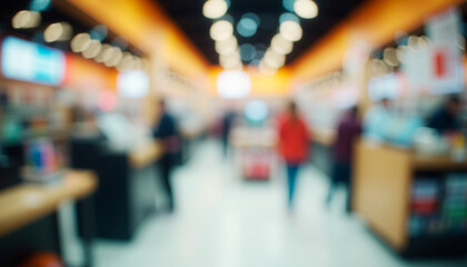blurred image of a grocery store