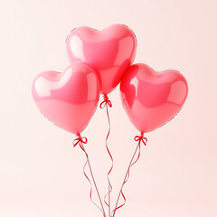 pink balloons in the shape of heart