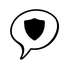 Secure message shield icon representing protected communication and data privacy