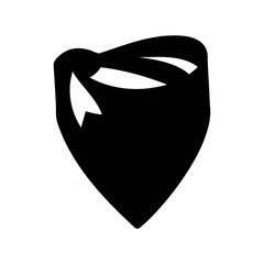 Classic black bandana or neckerchief silhouette with a stylish knot design