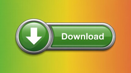 Green download button with white arrow on colorful gradient background