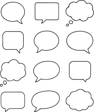 set of speech bubbles