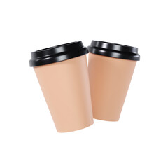 Coffee cups isolated on white background