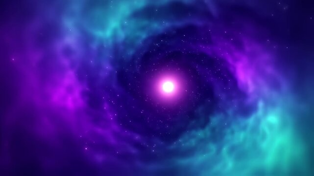 Mystical Journey Through Nebula Cloudscape in Hyperspace Simulation Video