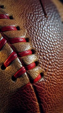 Close-up of a Baseball Stitching Details.