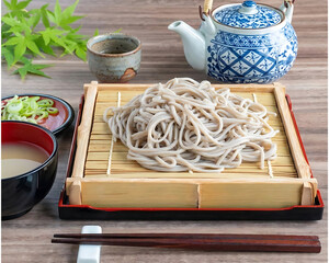 Traditional Japanese Zaru Soba Noodles Set