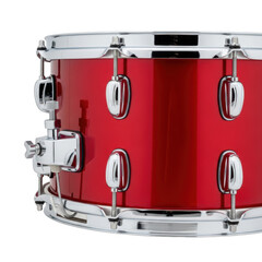 Red snare drum isolated on transparent background