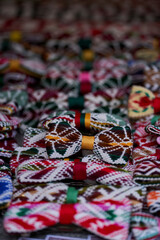 Traditional lithuanian ethnographic hand-woven belts Lithuanian traditional ornament on street market