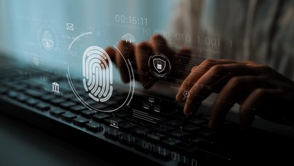 Biometric fingerprint identification and cybersecurity system ensuring secure access, identity verification, cloud data protection, and digital safety Marrow