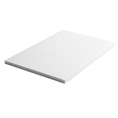 Minimalist white rectangle isolated on transparent background