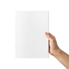 Obraz premium Hand holding blank paper isolated on transparent background