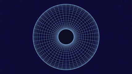 Stunning blue wireframe circle on dark background for tech designs