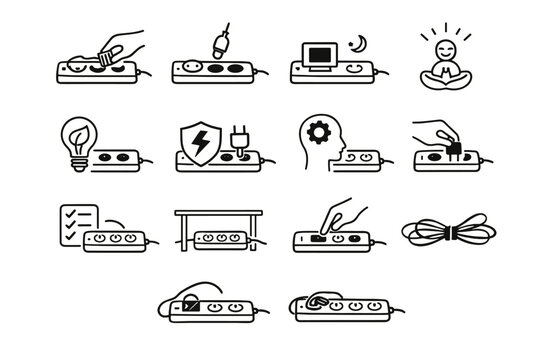Simple improvement tidy unused reduction icon vector efficiency action icons cue power