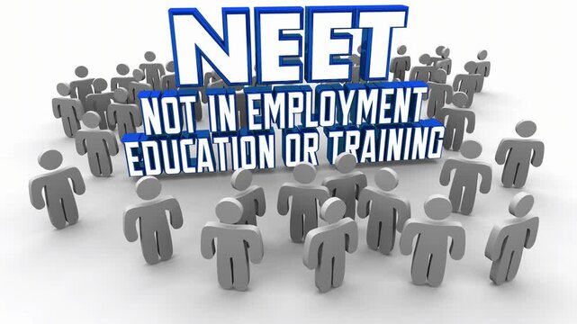 NEET Not in Employment Education or Training Young People No Jobs 3d Animation