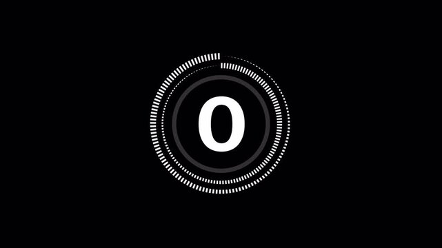 3 seconds countdown timer animation on black background, 3 to 0 timer animation, time limit, deadline.