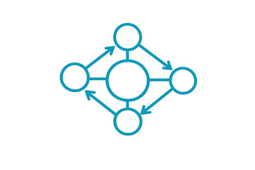 Process flow diagram illustrating connections and interactions for business strategy or data network analysis
