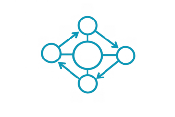 Process flow diagram illustrating connections and interactions for business strategy or data network analysis