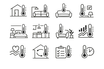 Room vector mindful focus icon comfort icons thermometer daily relevance indoor install