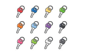 Icon distinction visual key logic practical color ease keys vector coded everyday