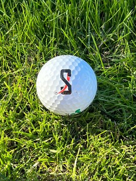 Seattle WA - January 9 2026 - A Titleist golf ball rests on bright grass