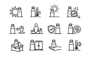 Heat vector avoid temperature reusable care icon logic cue bottle habit safe