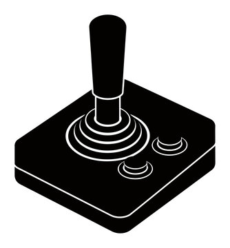 Minimalist Atari Style Joystick Silhouette Vector Illustration