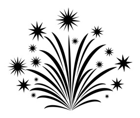 Minimalist Firework Burst Silhouette Vector Illustration