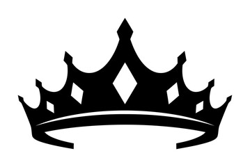 Minimalist Crown Tiara Silhouette Vector Illustration