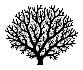 Coral Reef Silhouette - Minimalist Vector Illustration