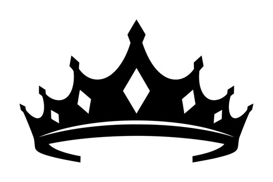 Minimalist Crown Tiara Silhouette Vector Illustration
