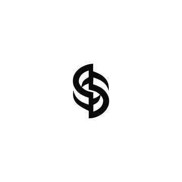 Geometric interlocking SS letter logo design. Modern abstract monogram for luxury branding, fashion identity, and creative agency. Professional double S initial icon