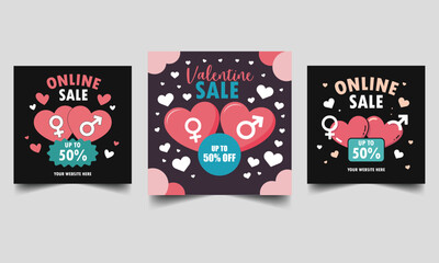 Valentine&rsquo;s Day Sale Social Media Post Template