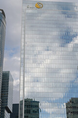 Naklejka premium south elevation of Sun Life Financial at One York (also called Sun Life Financial Tower / One York Street), designed by Sweeny Sterling Finlayson & Co. Architects Inc, Toronto