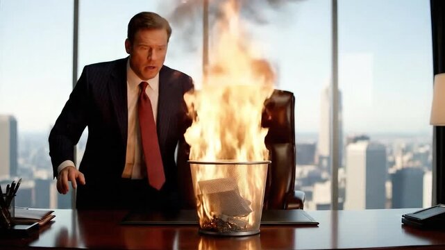 CEO Burns Piles of Documents