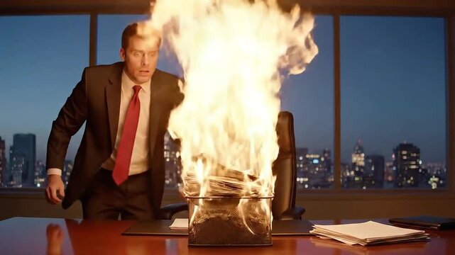 CEO Burns Piles of Documents